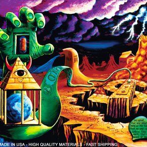 Vintage Blacklight Poster Art Trippy Hippie Psychedelic Surreal Room UV Decor